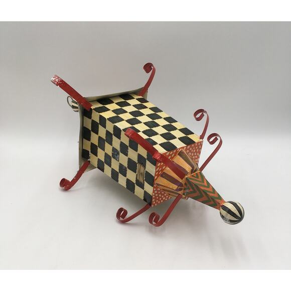 NWOT Mackenzie-Childs Courtly Check Pagoda 24" Bird/Fairy House - Picture 4 of 6